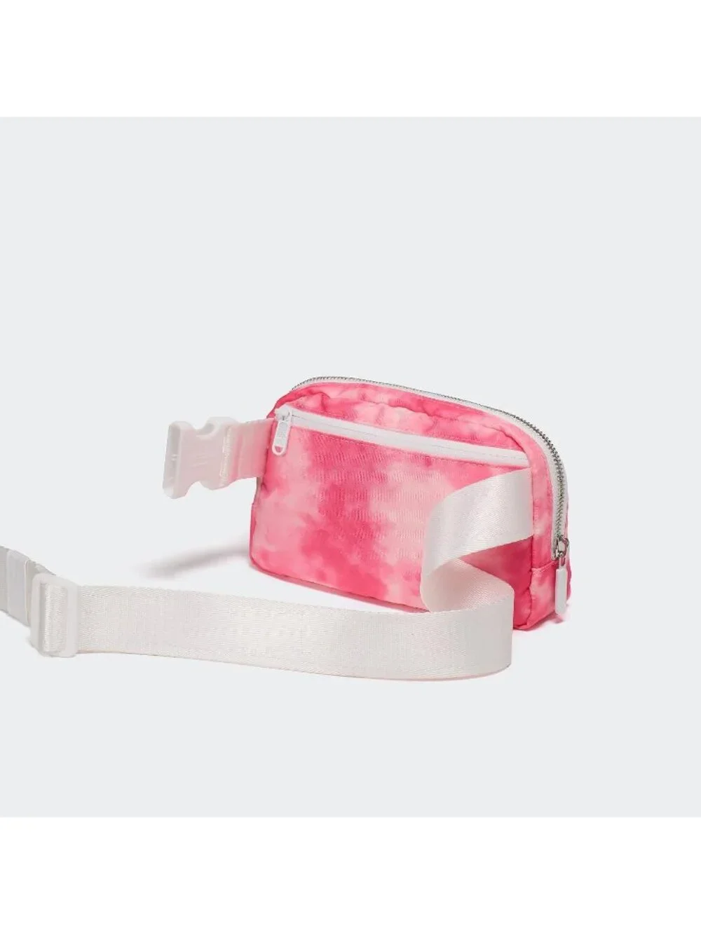Men's Cloud Pink Crossbody Belt Bag Wide Zipper Adjustable Strap 3-Pockets